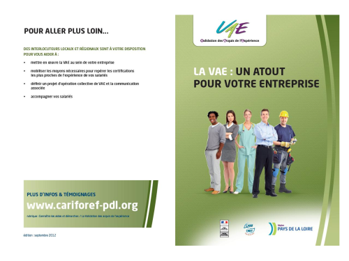 La VAE : un atout pour votre entreprise - plaquette